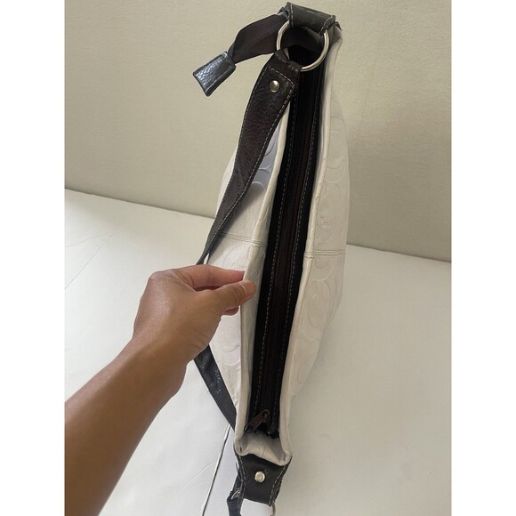 Coach Women’s White Shoulder Bag Dark Brown‎ Strap Please Read - Picture 12 of 16